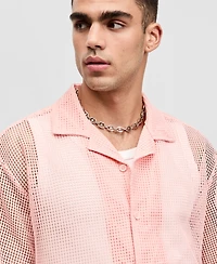 Mode of One Men's Boxy-Fit Short-Sleeve Mesh Shirt, Macy's Exclusive
