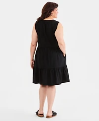 Style & Co Plus Sleeveless Tiered Tank Dress, Macy's Exclusive