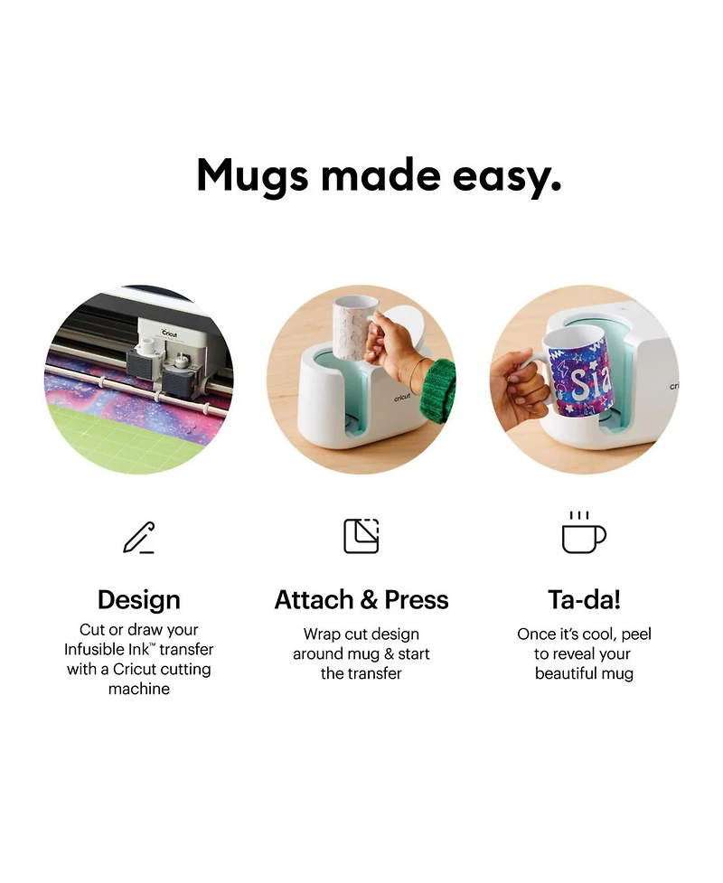Cricut Mug Press Heat Press Machine with 4 Mugs Bundle