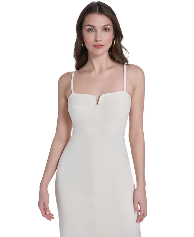 Vince Camuto Women's Sweetheart Neck Front Slit Midi Dress