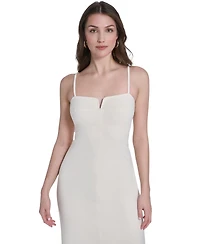 Vince Camuto Women's Sweetheart Neck Front Slit Midi Dress