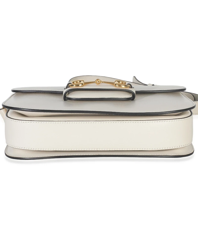 Pre-Owned Gucci Mystic White Azalea Calfskin Horsebit Small 1955 Shoulder Bag