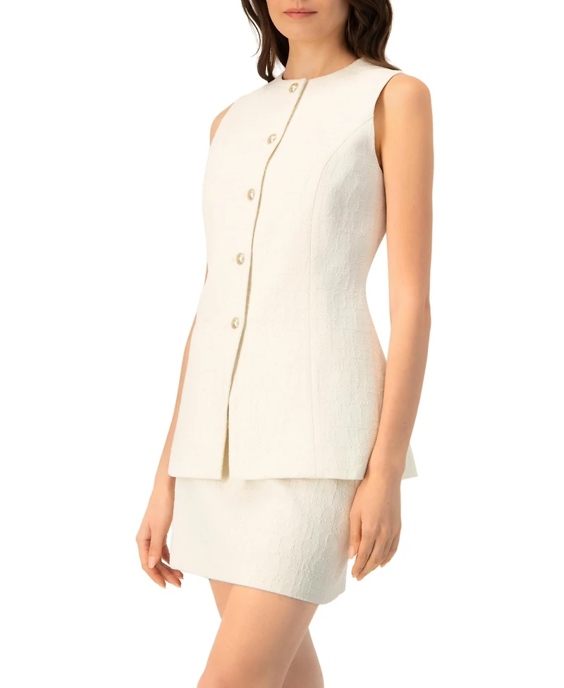 Ivonne Women's Tailored Vest with Front Buttons