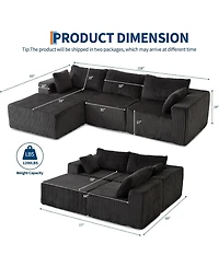 gaomon Couches for Living Room,108 Inch Boneless CouchOversized Modular Sectional Sofas for Living Room, Cloud Sectional Couch