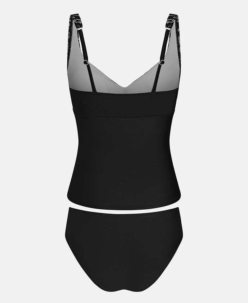 Cupshe Women's V-Neck Adjustable Straps Tankini Set