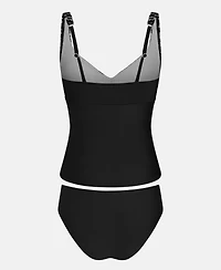 Cupshe Women's V-Neck Adjustable Straps Tankini Set
