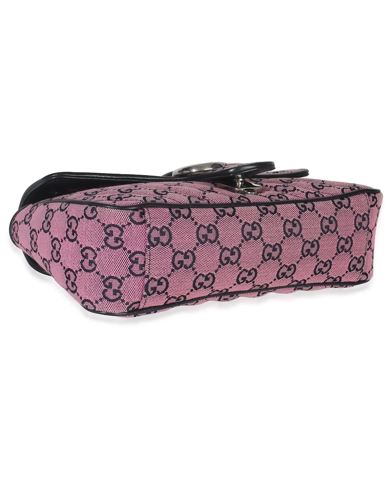 Pre-Owned Gucci Pink Gg Matelasse Diagonal Canvas Small Gg Marmont Shoulder Bag