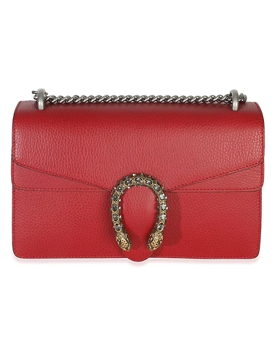 Pre-Owned Gucci Red Dollar Calfskin Small Dionysus Chain Bag