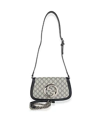 Pre-Owned Gucci Beige Blue Gg Supreme Canvas Blondie Shoulder Bag