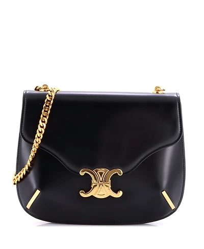 Pre-Owned Celine Small Besace Triomphe Shoulder Bag Smooth Calfskin