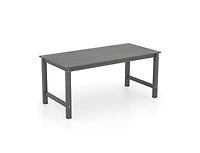 Slickblue 6 Person Patio Dining Table with Wood Look Top