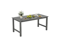 Slickblue 6 Person Patio Dining Table with Wood Look Top