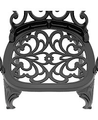 Clihome 2 Piece Cast Aluminum Bistro Chairs Patio Dining Chair with Frame