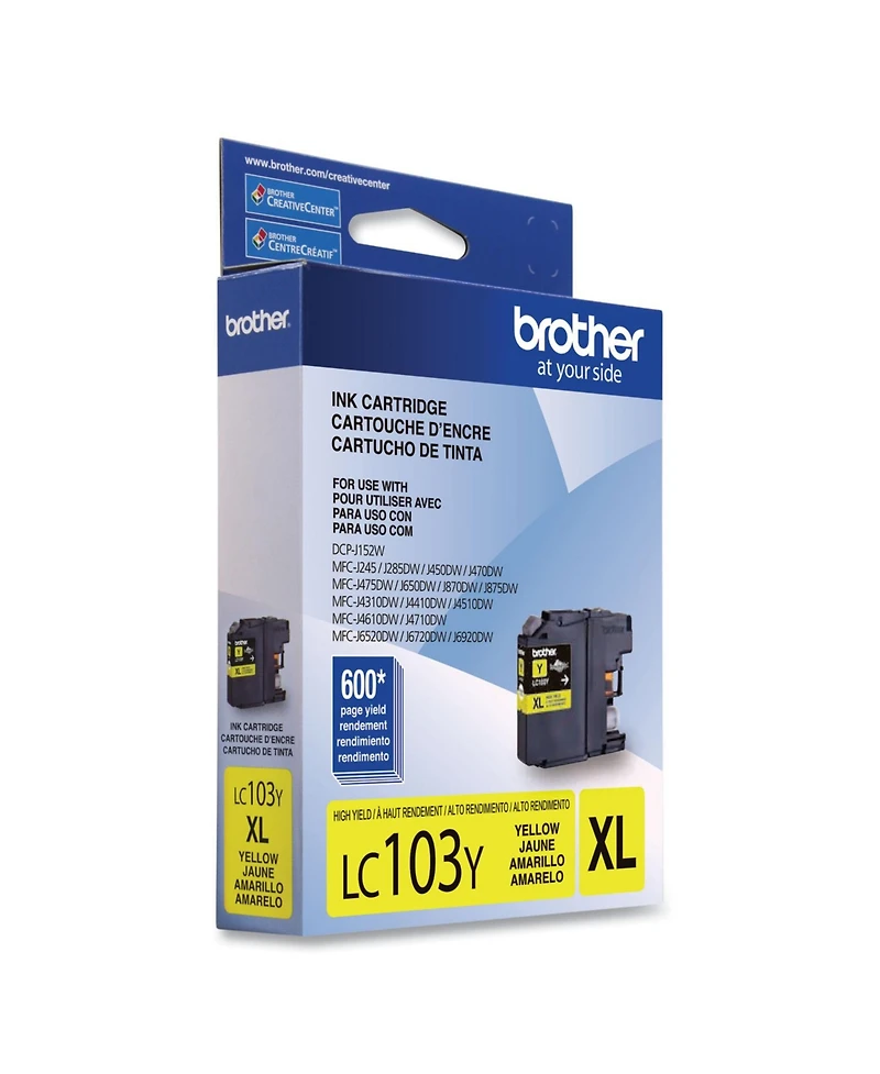 Brother High Yield Yellow Ink Cartridge, 600 Pages Yield