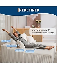 gaomon Oversized Double Chaise Lounge, Cloud Plush Sofa Bed with Deep Seat 4 Pillows