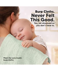 KeaBabies Kids 10-Pack Lyra Muslin Burp Cloths Boy, Girl, Soft Cotton Burping for Newborn 21"x10