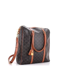 Pre-Owned Celine Vertical Boston Bag Triomphe Coated Canvas