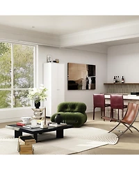 Homsee Wood Bookcase with Adjustable Shelves, 2 Door