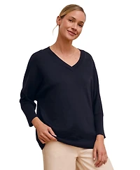Celtic & Co. Women's Slouchy V-Neck Pure Wool Jumper
