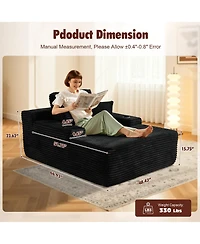 Xizzi Chaise Lounge Chair, Oversized Plush Upholstered Boneless Sofa Bed, Deep Seat Sleeper Cloud Couch for Living Room, No Assembly Required