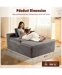 Xizzi Chaise Lounge Chair, Oversized Plush Upholstered Boneless Sofa Bed, Deep Seat Sleeper Cloud Couch for Living Room, No Assembly Required