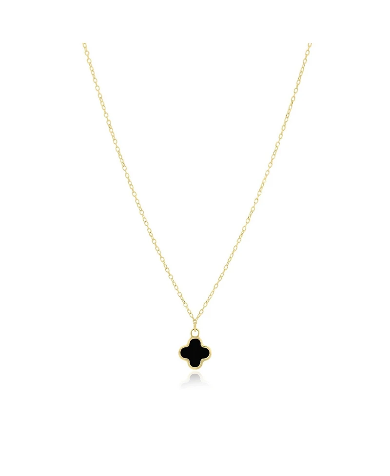 The Lovery Mini Onyx Single Clover Necklace 14K Gold