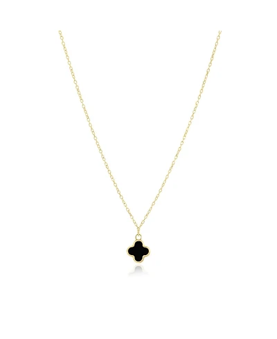 The Lovery Mini Onyx Single Clover Necklace 14K Gold