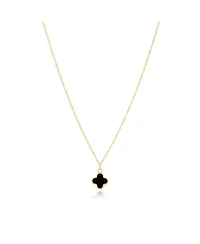 The Lovery Mini Onyx Single Clover Necklace 14K Gold