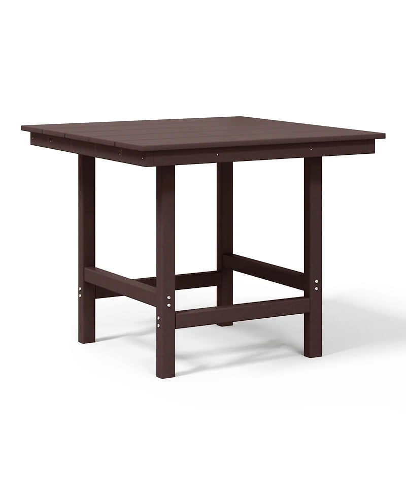 WestinTrends Outdoor Hdpe 36" Square Patio Dining Table with Umbrella Hole