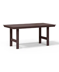 WestinTrends Outdoor Modern Hdpe 66" Wide Rectangle Patio Dining Table for 6