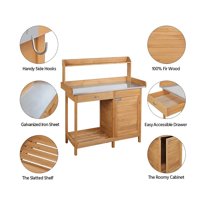 Yaheetech Outdoor Garden Potting Bench Table
