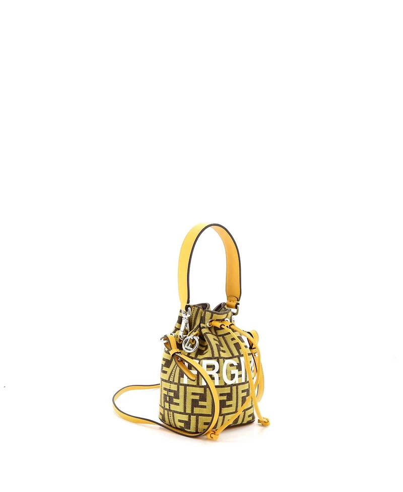 Pre-Owned Fendi Mini x Frgmt Mon Tresor Bucket Bag Zucca Canvas