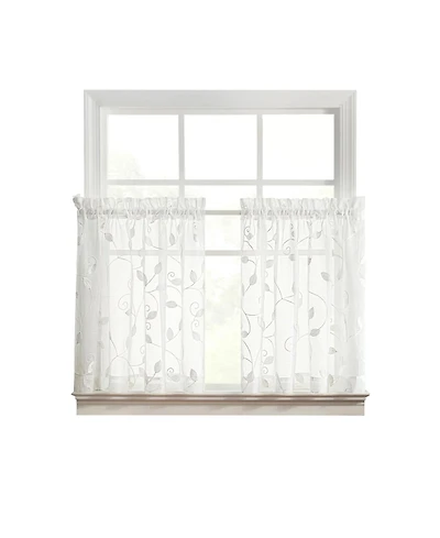 Ellis Curtain Chatham 100% Polyester Embroidered Sheer Rod Pocket Tiers 70" x 24"