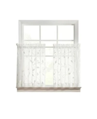 Ellis Curtain Chatham 100 Polyester Embroidered Sheer Rod Pocket Tiers 70 X22 X 24 X22