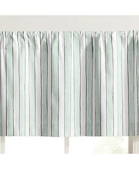 Ellis Curtain Saratoga Stripe 100% Cotton Tailored Rod Pocket Valance 50" x 16"