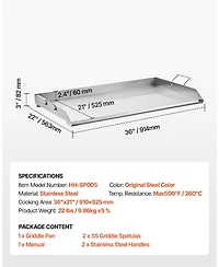Ecooso Inch Stainless Steel Griddle Plate for Gas Grill with Handles