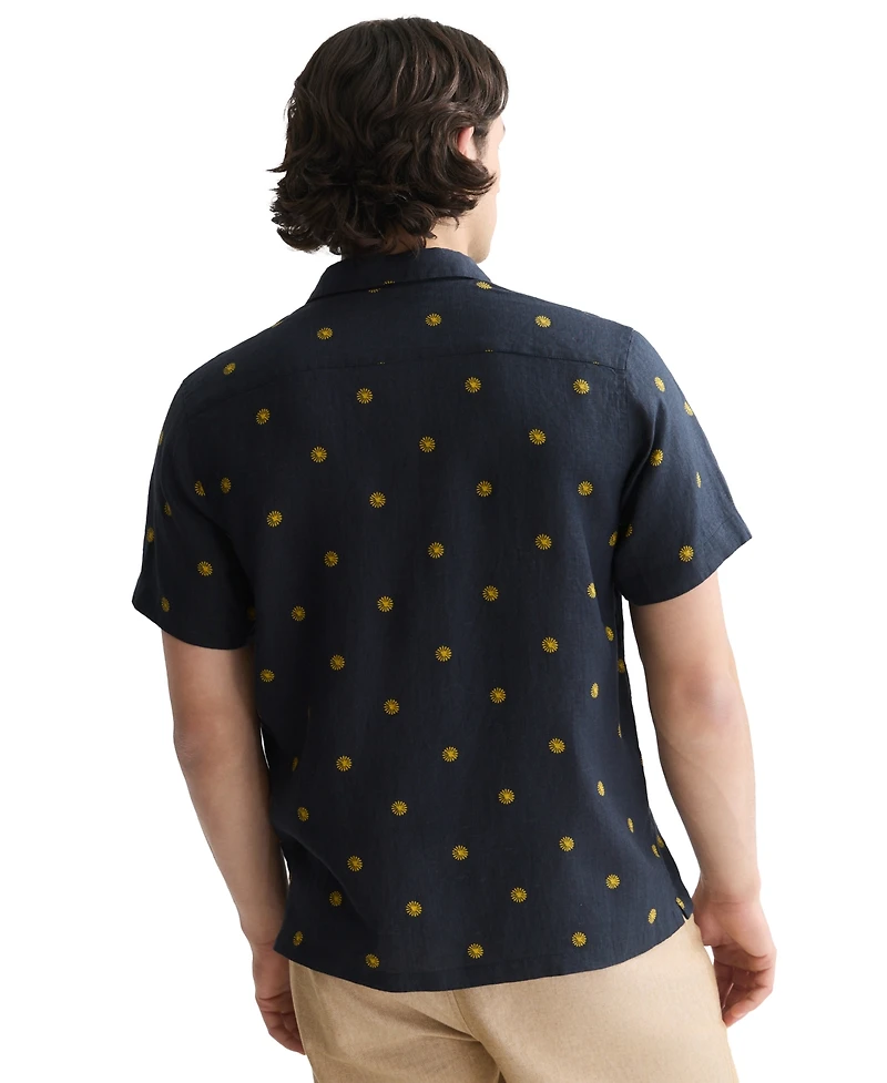 Scotch & Soda Men's Regular-Fit Short-Sleeve Linen Collared Shirt