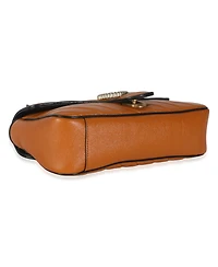 Pre-Owned Gucci Cognac Calfskin Matelasse Diagonal Small Torchon Gg Marmont Shoulder Bag