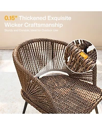 Tribesigns 4-Piece Outdoor Wicker Patio Conversation Seating Set with Coffee Table, Weather-Resistant Cushions, Patio Furniture Set for Garden, Deck