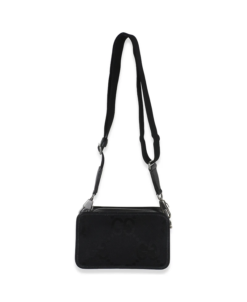 Pre-Owned Gucci Black Jumbo Gg Canvas Messenger Bag