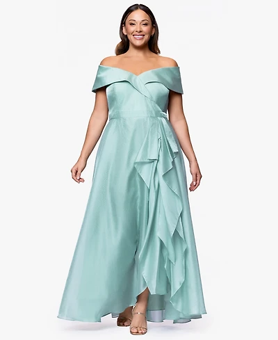 Xscape Plus Off-The-Shoulder Sleeveless Gown