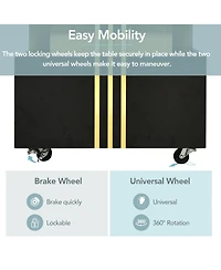 Rainsken Coffee Table with Faux Marble Top, Rectangle Center Table with 2 Drawers and Caster Wheels for Living Room