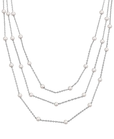 Macy's Cultured Freshwater Pearl Layered Necklace in Sterling Silver