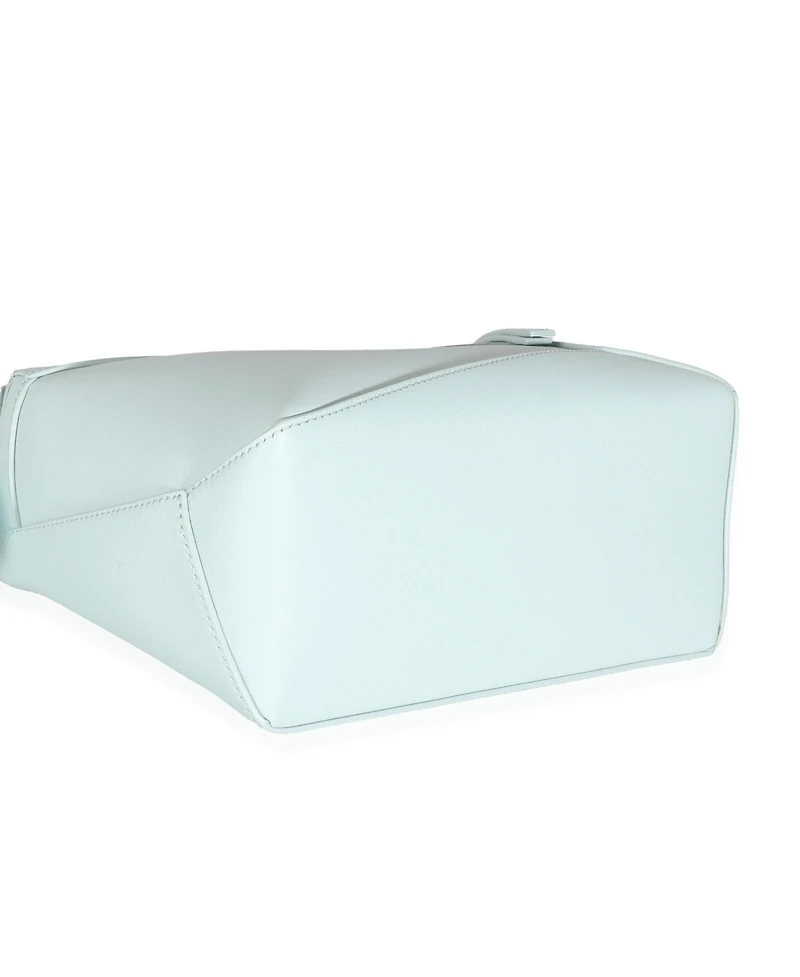Pre-Owned Loewe Light Blue Grained Calfskin Small Puzzle Edge Bag