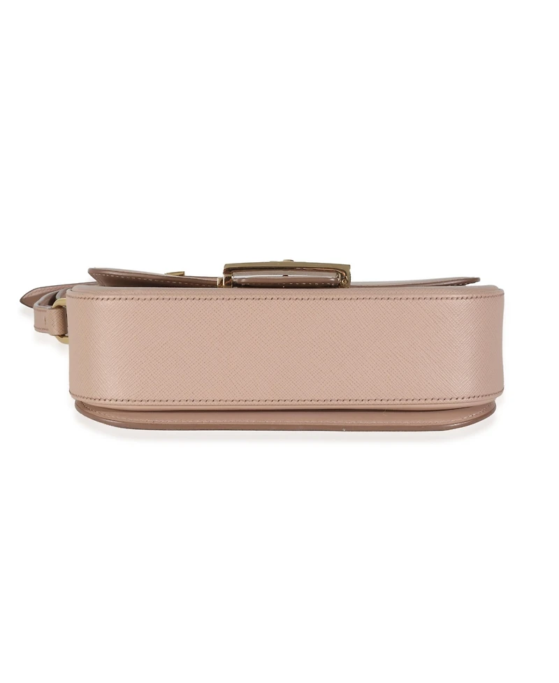 Pre-Owned Prada Cipria Saffiano Lux Embleme Flap Shoulder Bag