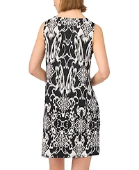 Msk Women's Sleeveless Keyhole 3 Ring Printed Dress