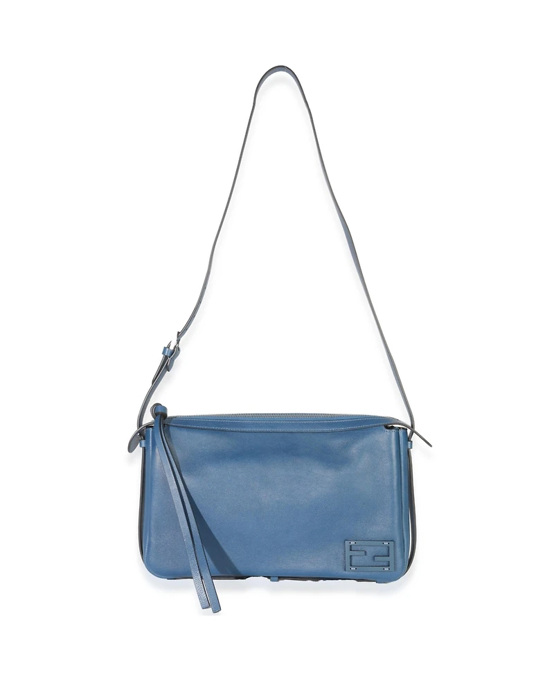 Pre-Owned Fendi Blue Nappa Medium Simply Fendi Shoulder Bag