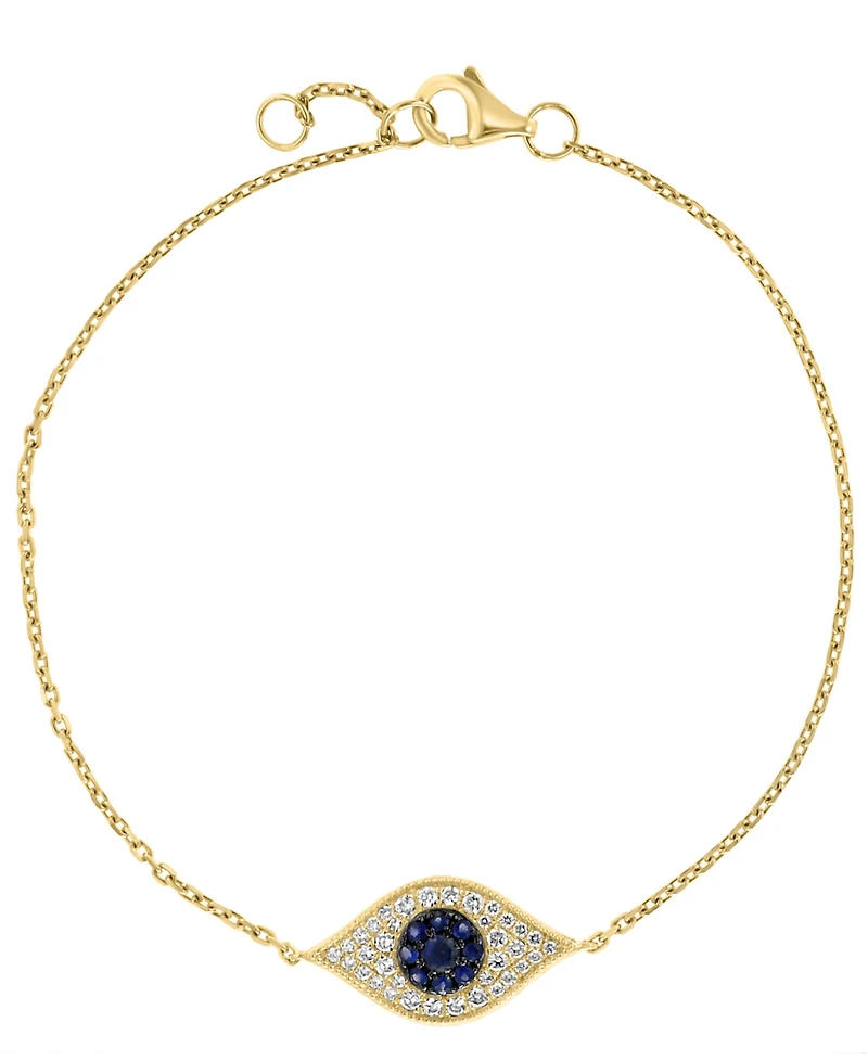 Effy Collection Sapphire (1/8 ct. t.w.) and Diamond (1/5 ct. t.w.) Bracelet in 14k Yellow Gold