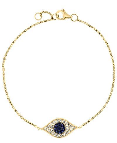 Effy Collection Sapphire (1/8 ct. t.w.) and Diamond (1/5 ct. t.w.) Bracelet in 14k Yellow Gold