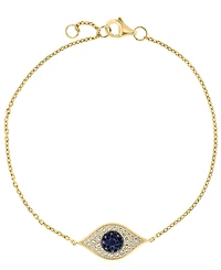 Effy Collection Sapphire (1/8 ct. t.w.) and Diamond (1/5 ct. t.w.) Bracelet in 14k Yellow Gold